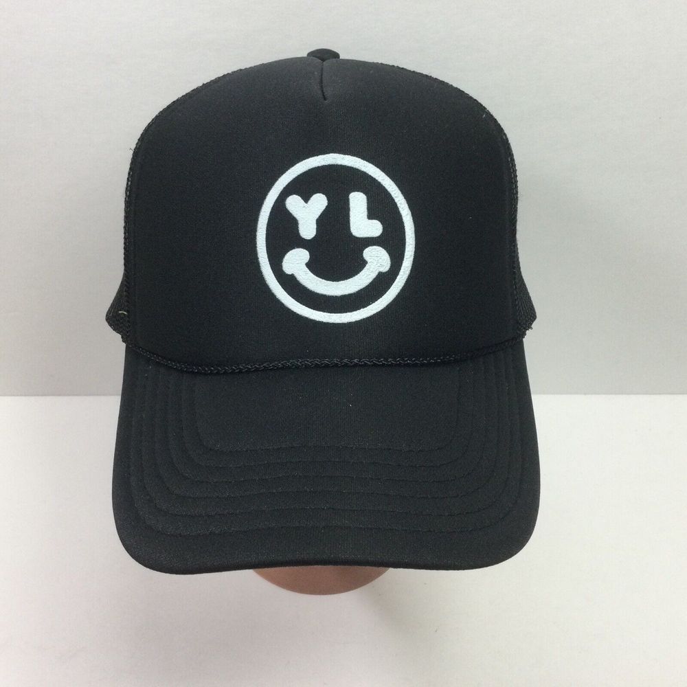 Otto Smiling‎ Face YL Emoji Logo Hat Black SnapBack Baseball Cap StreetWear